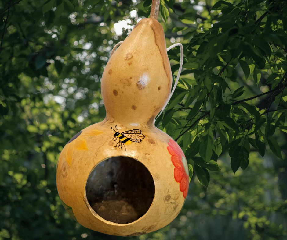 Hand-Painted Gourd Birdhouse