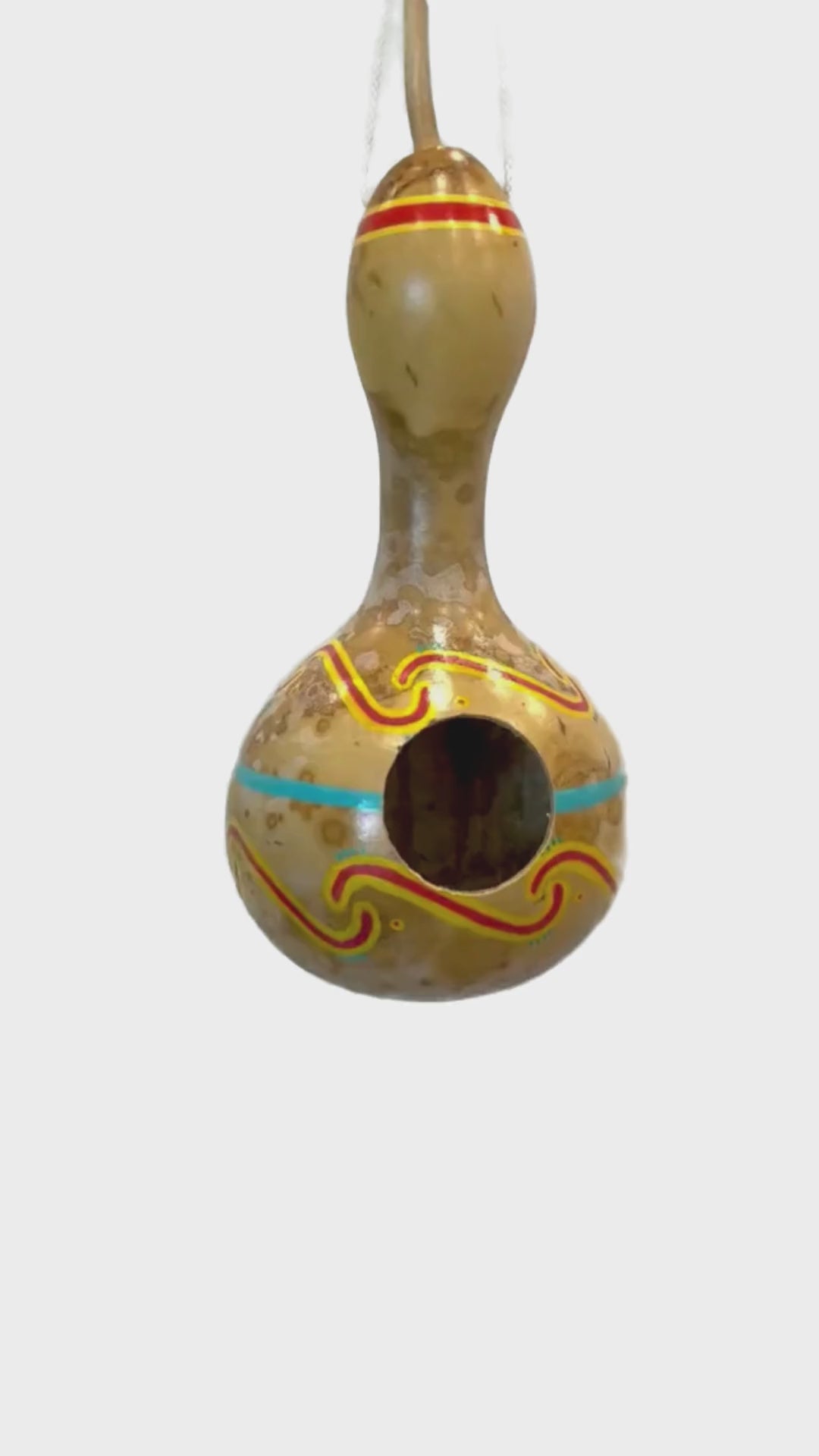 Hand-Painted Gourd Birdhouse/Planter